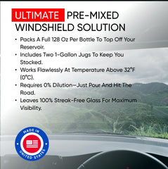 ABRO cleaner being sprayed on windshield demonstrating streak-free clarity