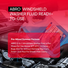 ABRO fluid spraying on windshield demonstrating fast cleaning benefit