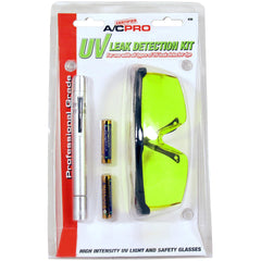 A/C Pro UV penlight and glasses showing bright inspection capability