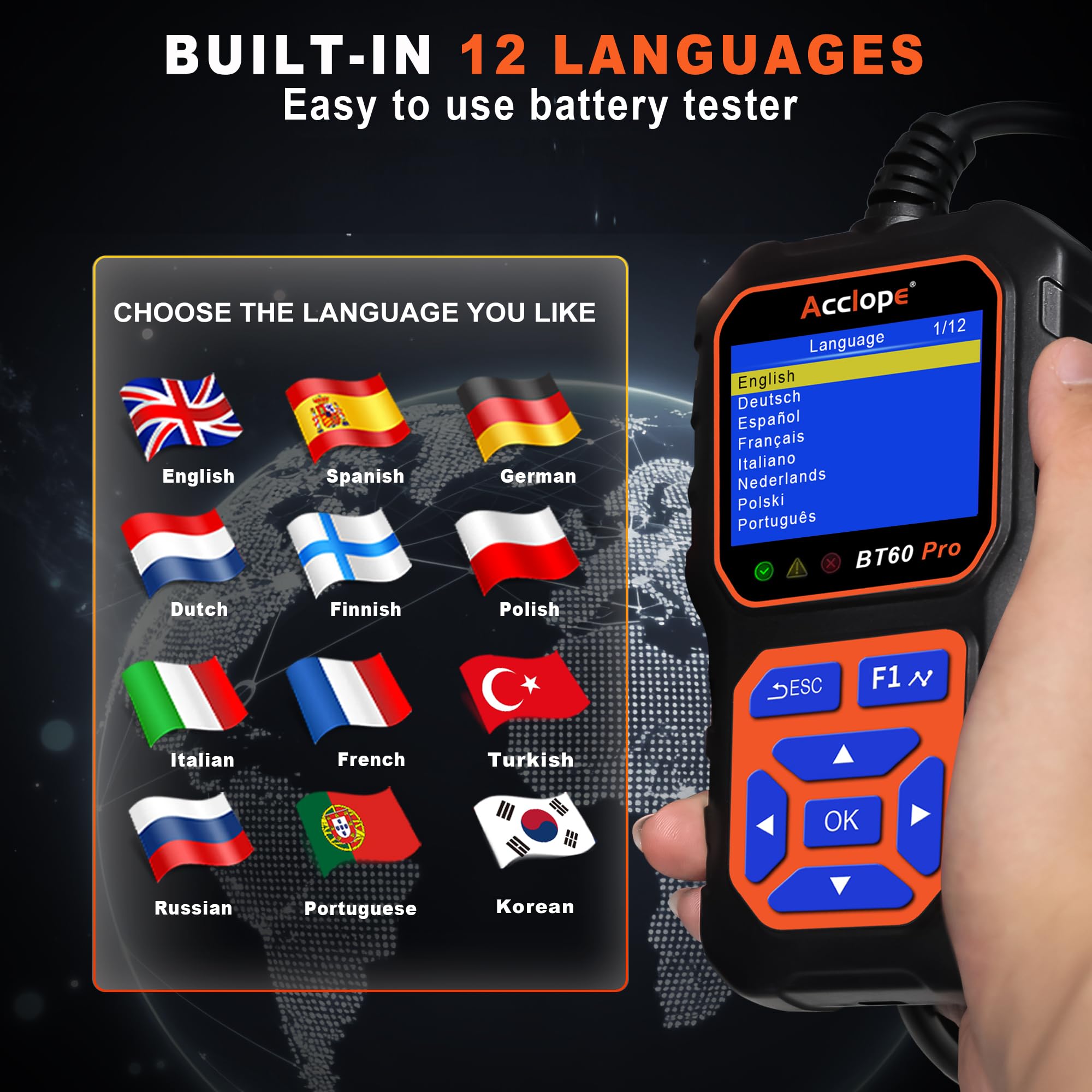 Acclope BT60 PRO durable ABS casing with anti-slip grip built for workshops