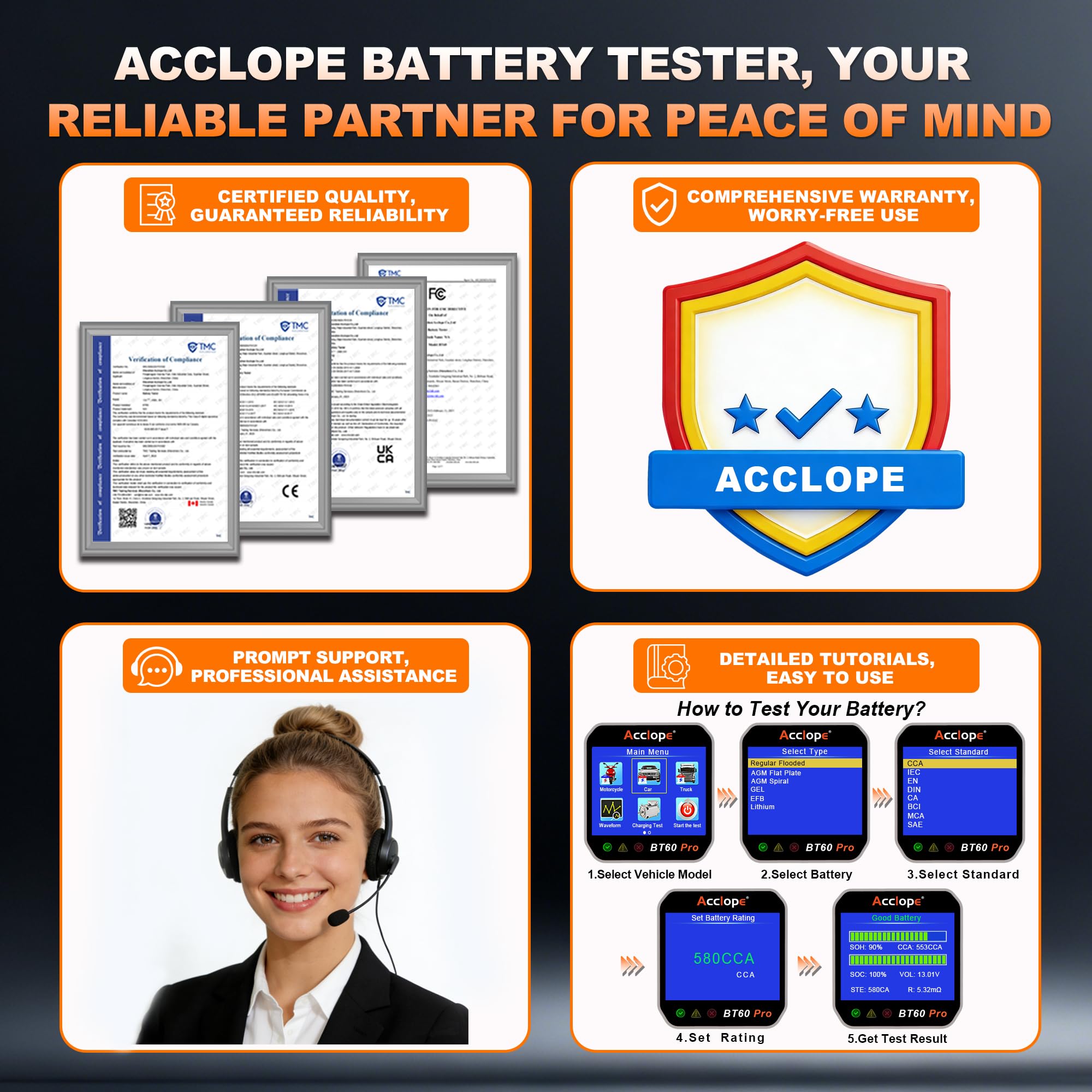 Acclope BT60 PRO QR cloud report shown on smartphone for instant sharing