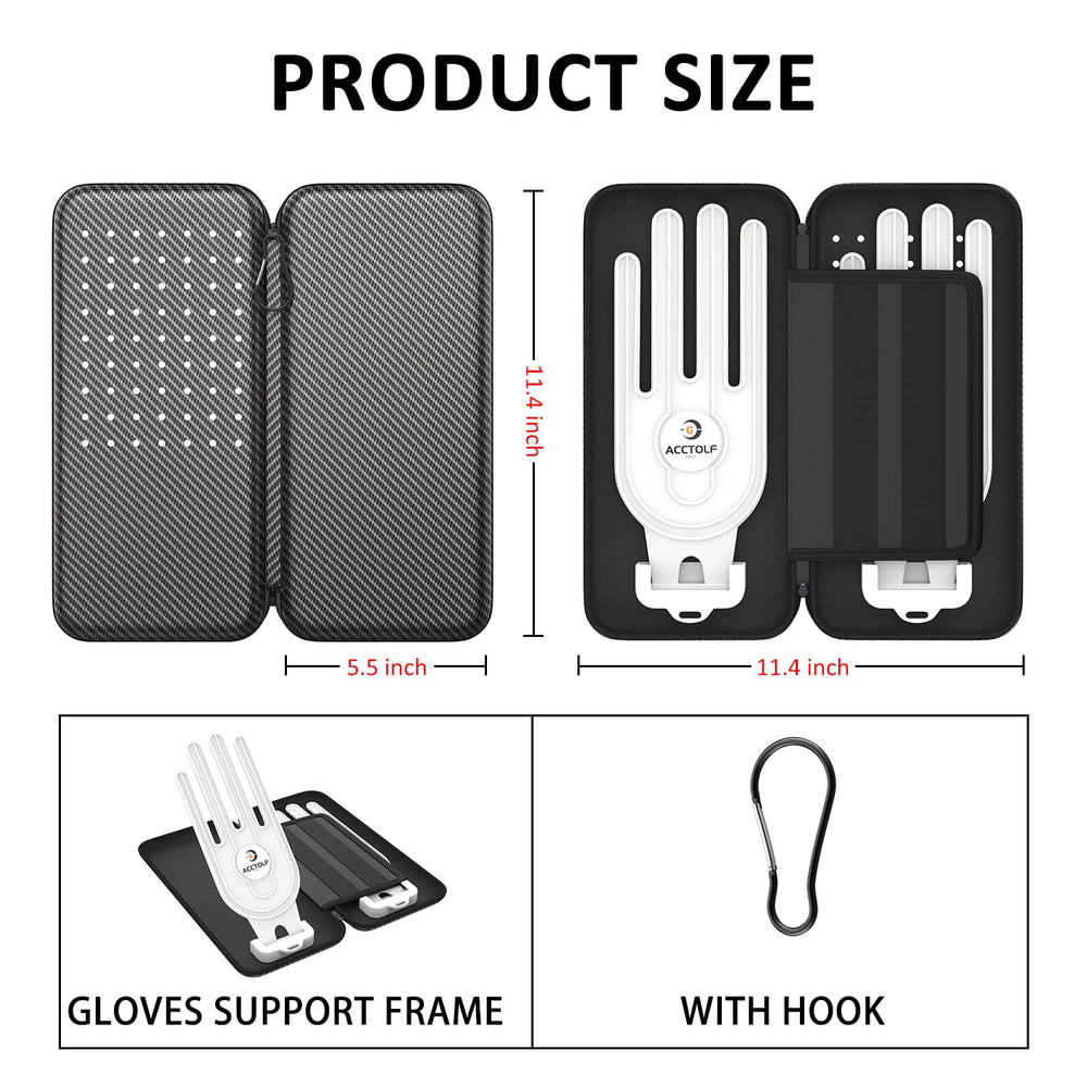 ACCTOLF double zipper and hook detail for fast opening and secure carry