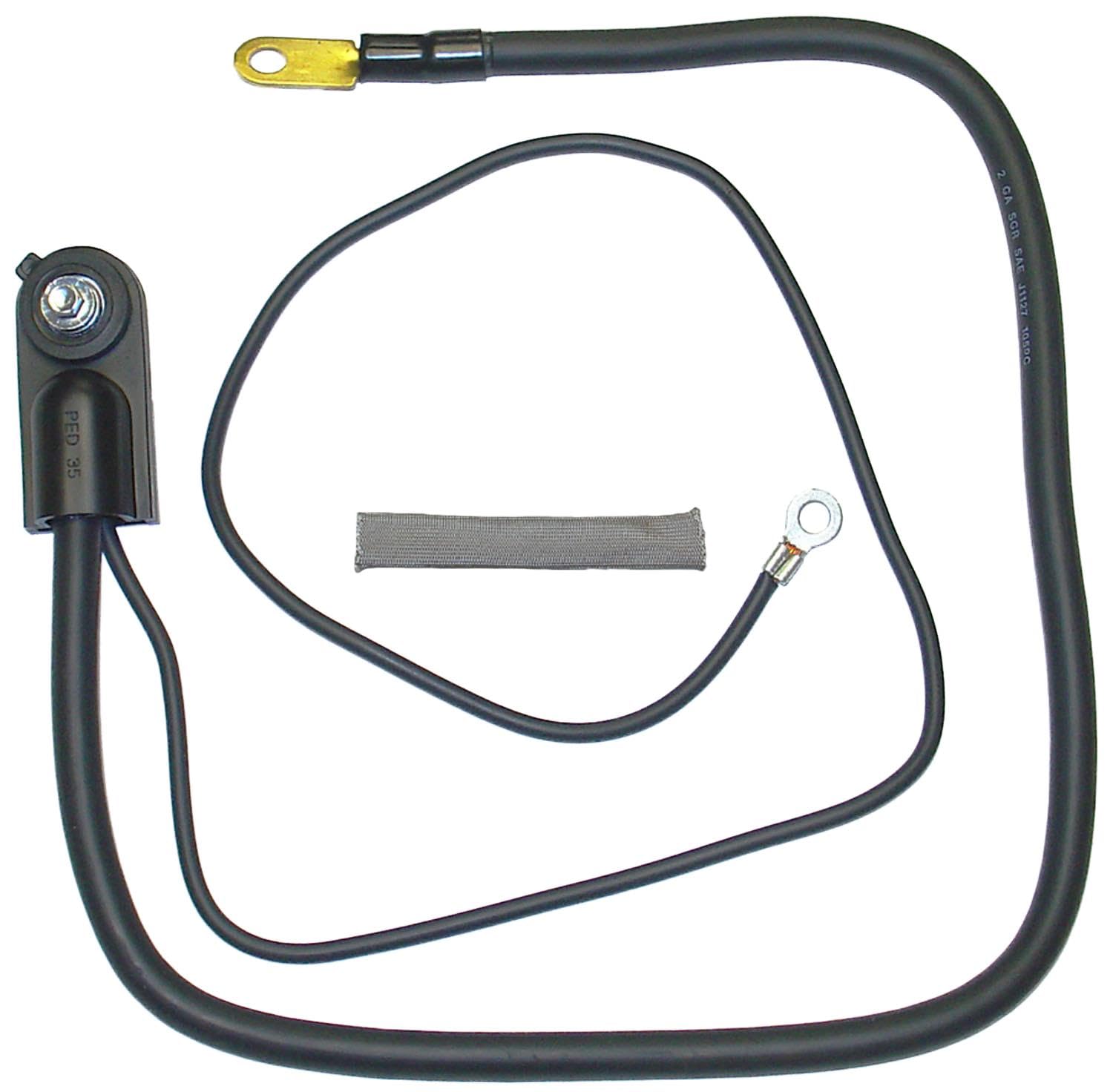 ACDelco battery negative cable front connection showing secure cast lead terminal and reliable contact