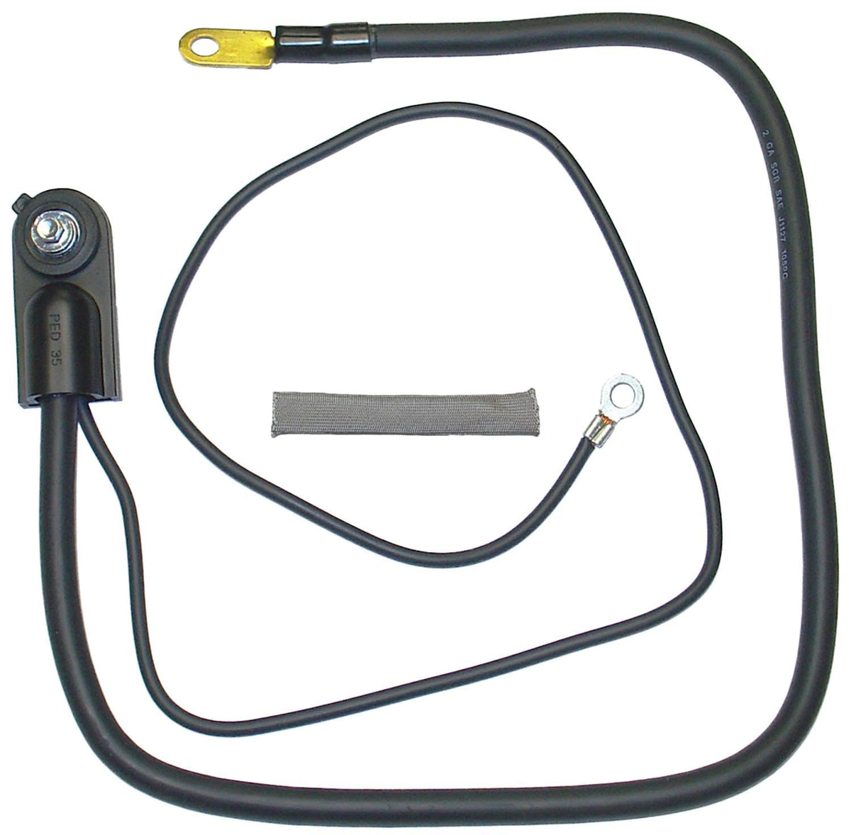ACDelco battery negative cable front connection showing secure cast lead terminal and reliable contact