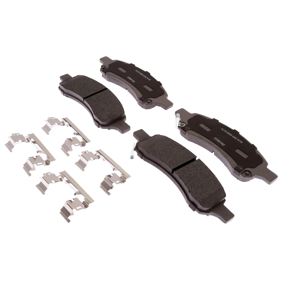 ACDelco front brake pad set packaging showing full kit and benefit of complete hardware