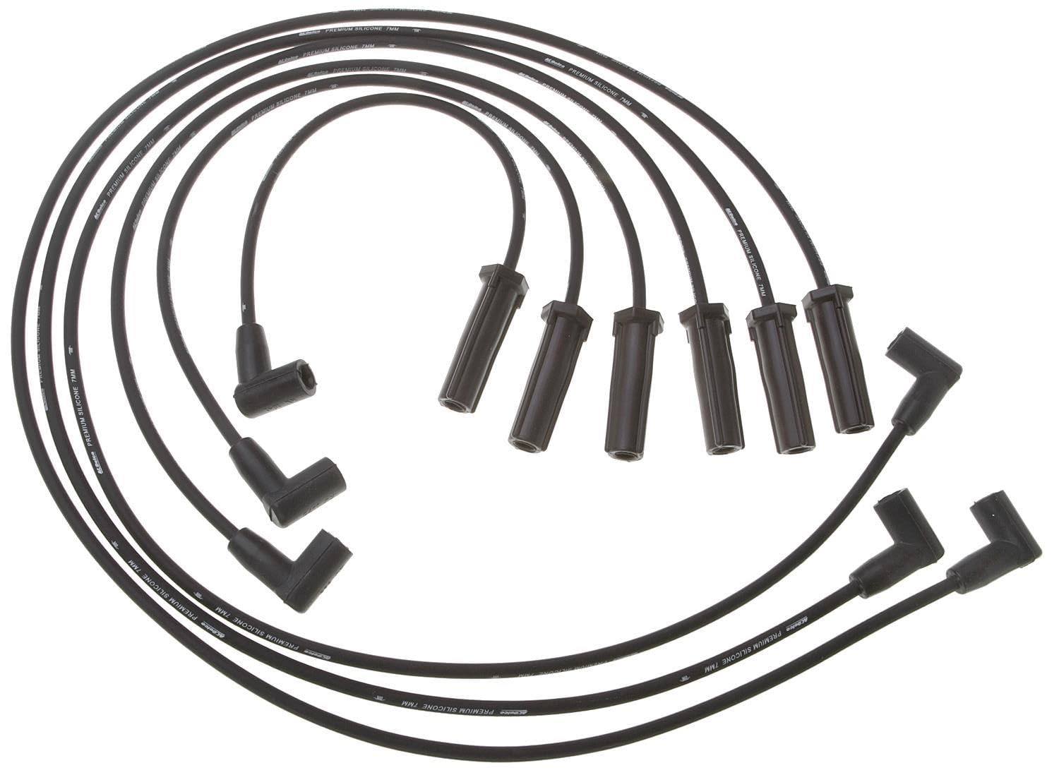 ACDelco front packaging showing complete spark plug wire set and compatibility benefits