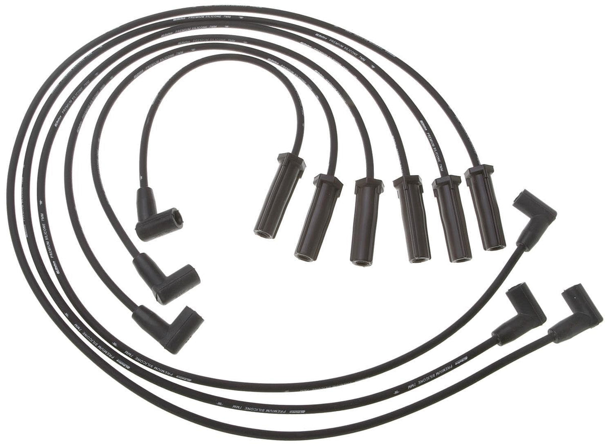 ACDelco front packaging showing complete spark plug wire set and compatibility benefits