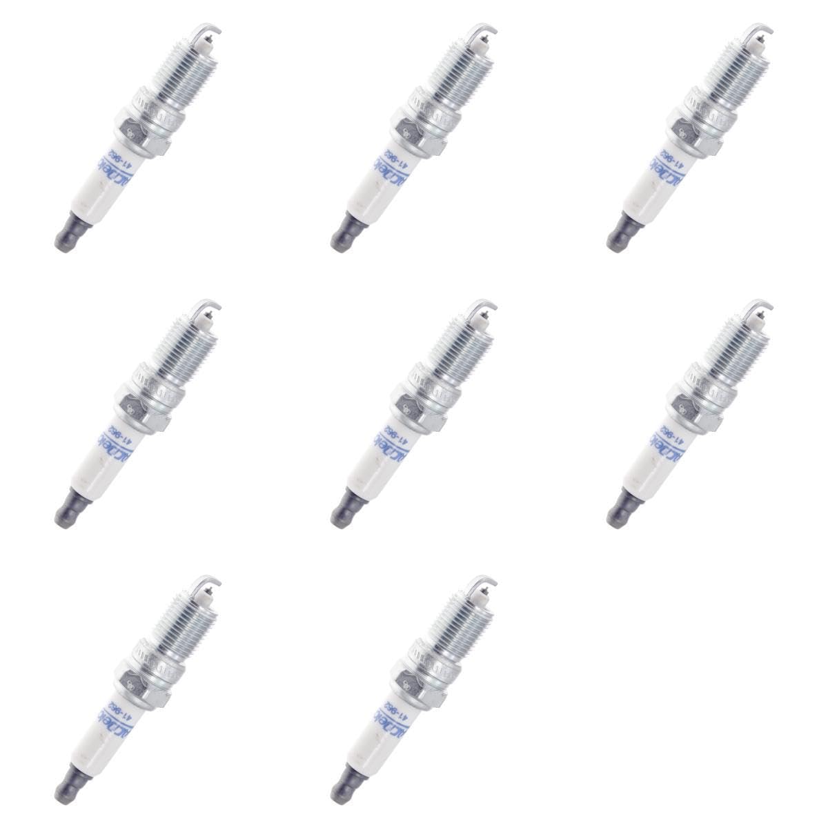 ACDelco spark plug close-up of double platinum electrode and copper core longevity
