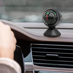 Acdion compass placed on car dashboard demonstrating quick in-car guidance