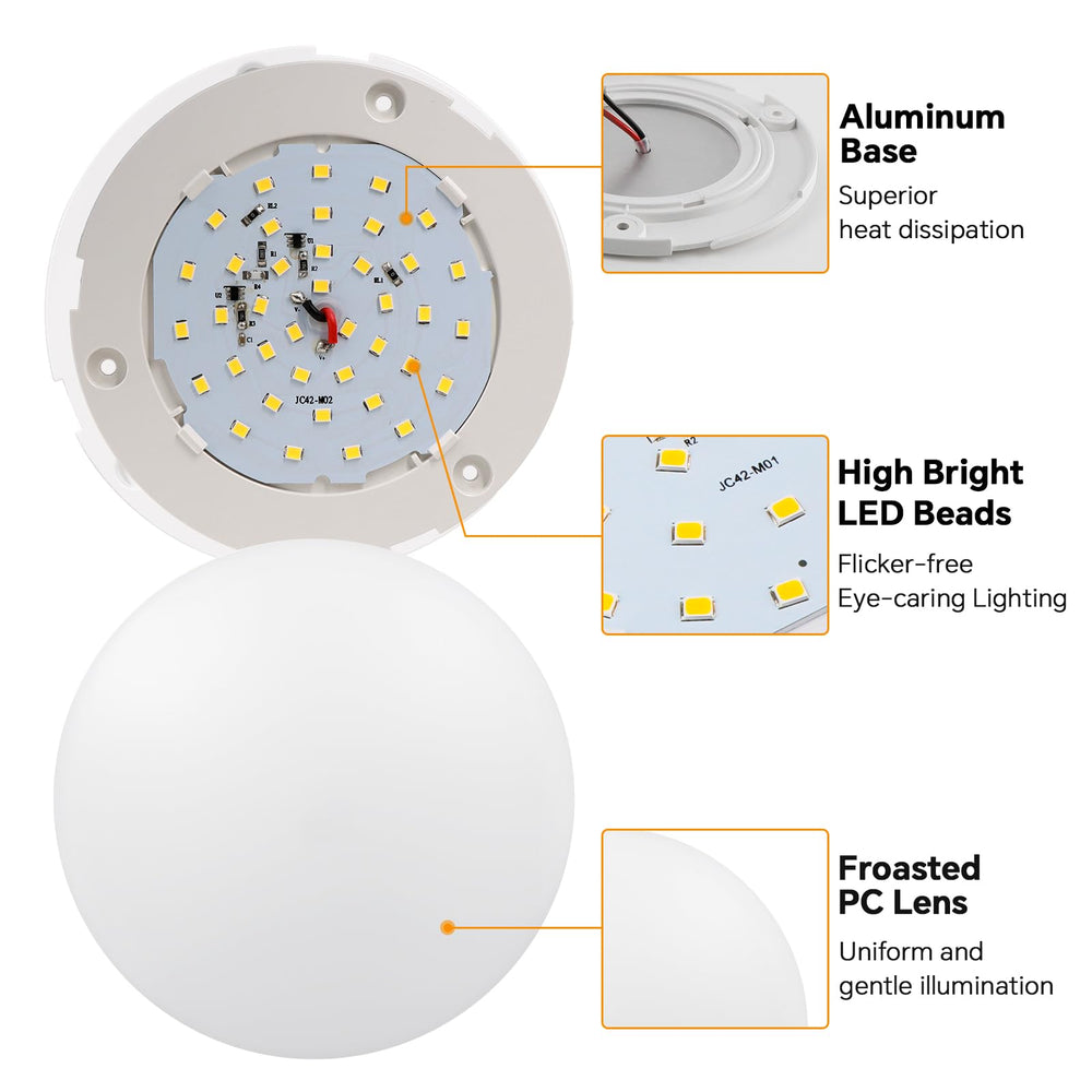 acegoo installed on camper van ceiling for bright overhead lighting