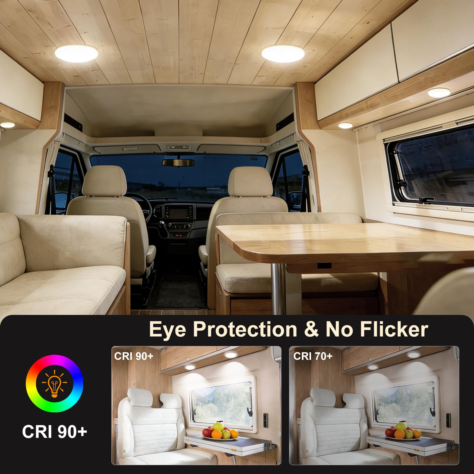 acegoo mounted under cabinet in RV galley providing task lighting