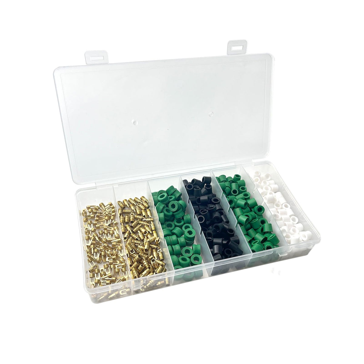 AClengda front packaging showing full 500-piece gasket kit and contents for quick inventory