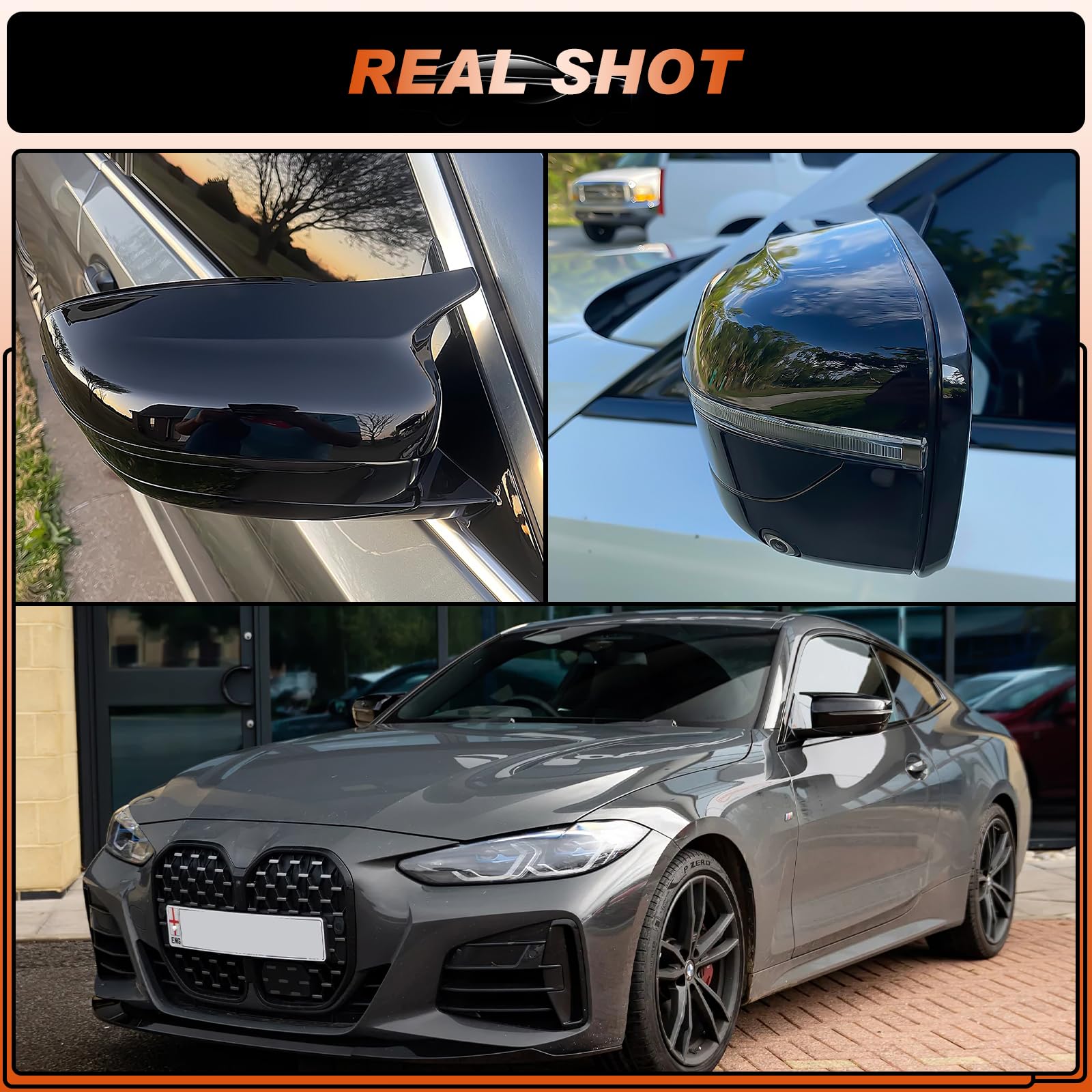 ACLONG installed driver side mirror cover demonstrating clean OEM-style fit
