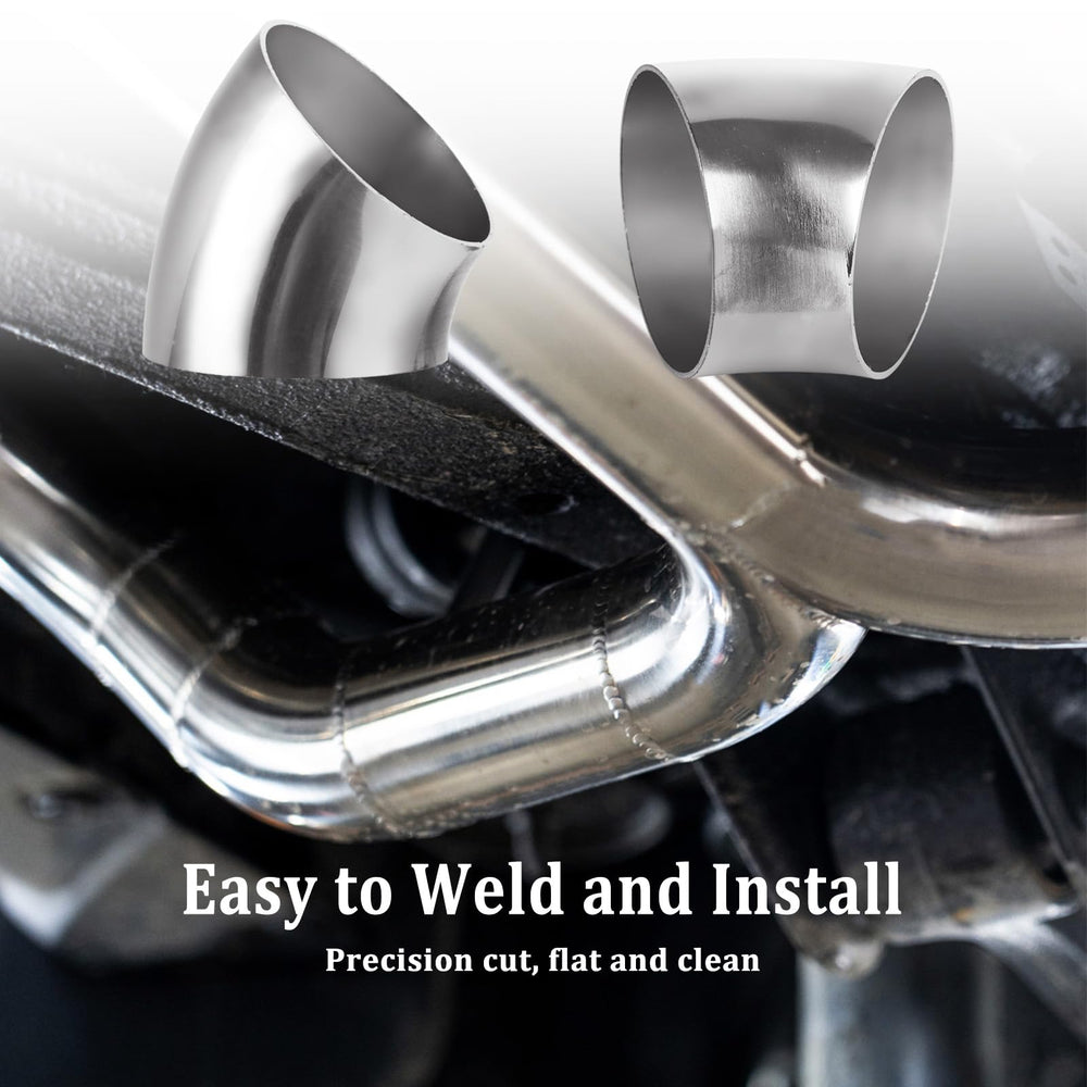 Acrux7 elbow installed on car exhaust demonstrating precise fit and improved routing
