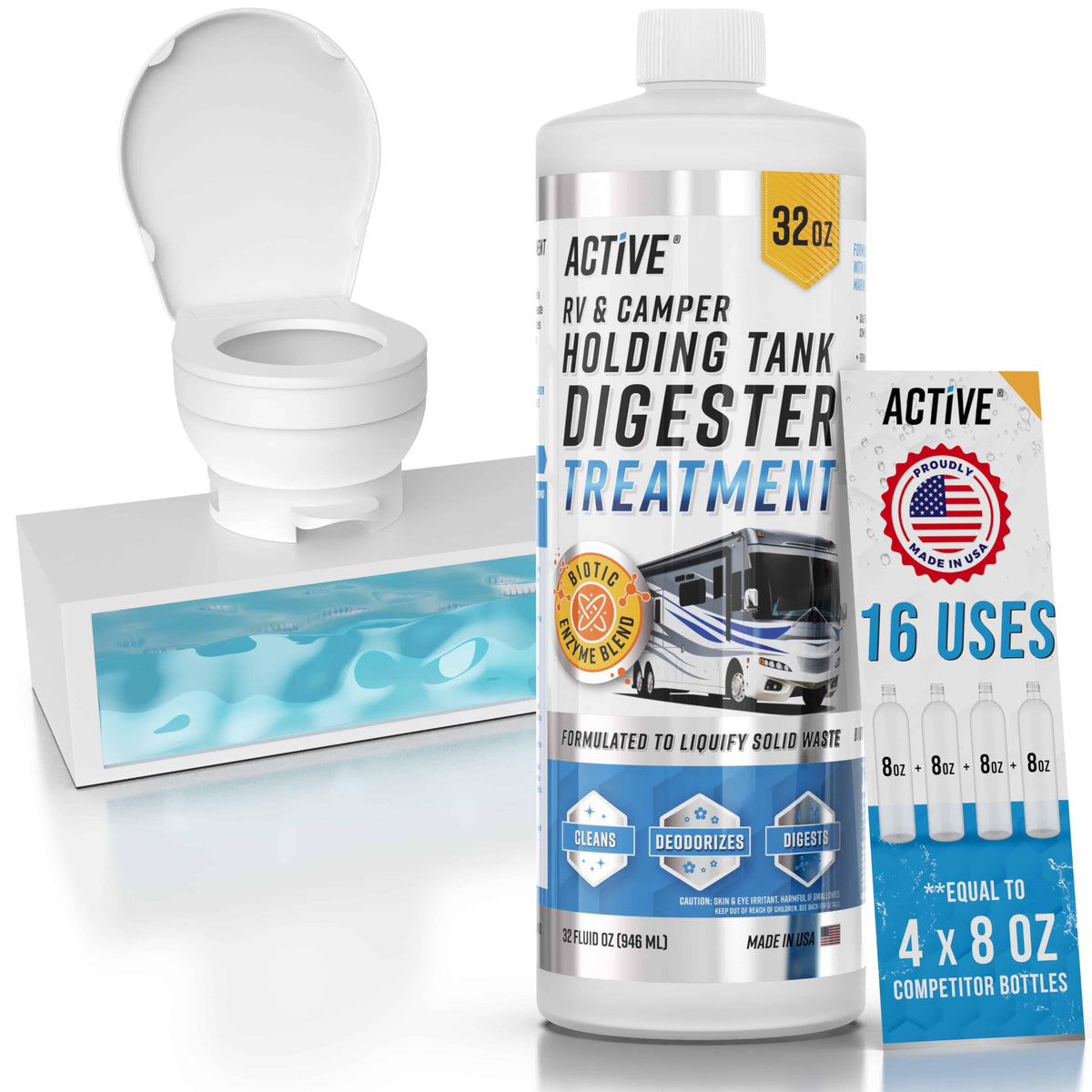 ACTIVE front bottle showing label and 32oz size, clear usage benefit