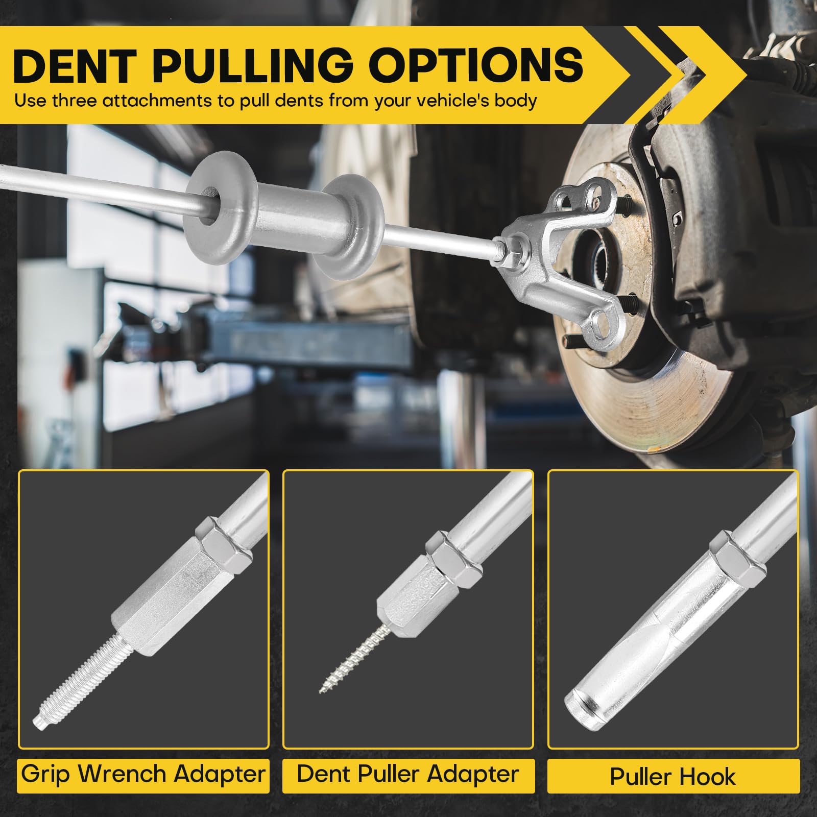 Acymner adapters and seal hook arranged to show versatility for seals and dents