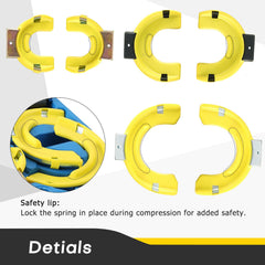 Acymner adjustment hook detail illustrating secure control and fine compression