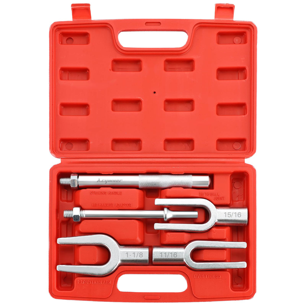 Acymner front view of five-piece separator set showing complete kit benefits