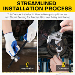 Acymner tool installed on engine showing improved access and control