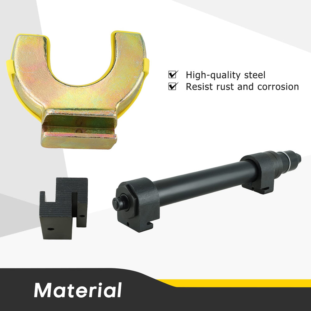 Acymner kit mounted on a MacPherson strut demonstrating safe spring removal