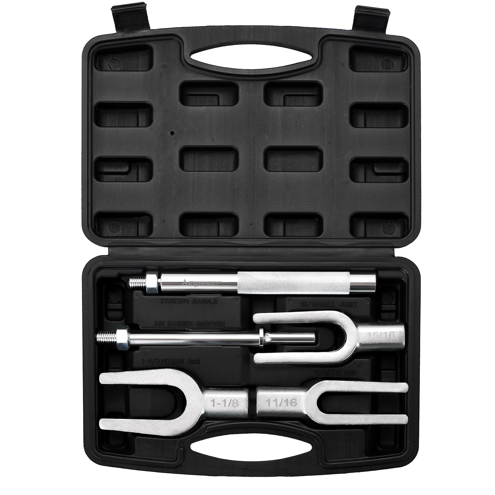 Acymner front view of pickle fork set showing all pieces and benefits of completeness