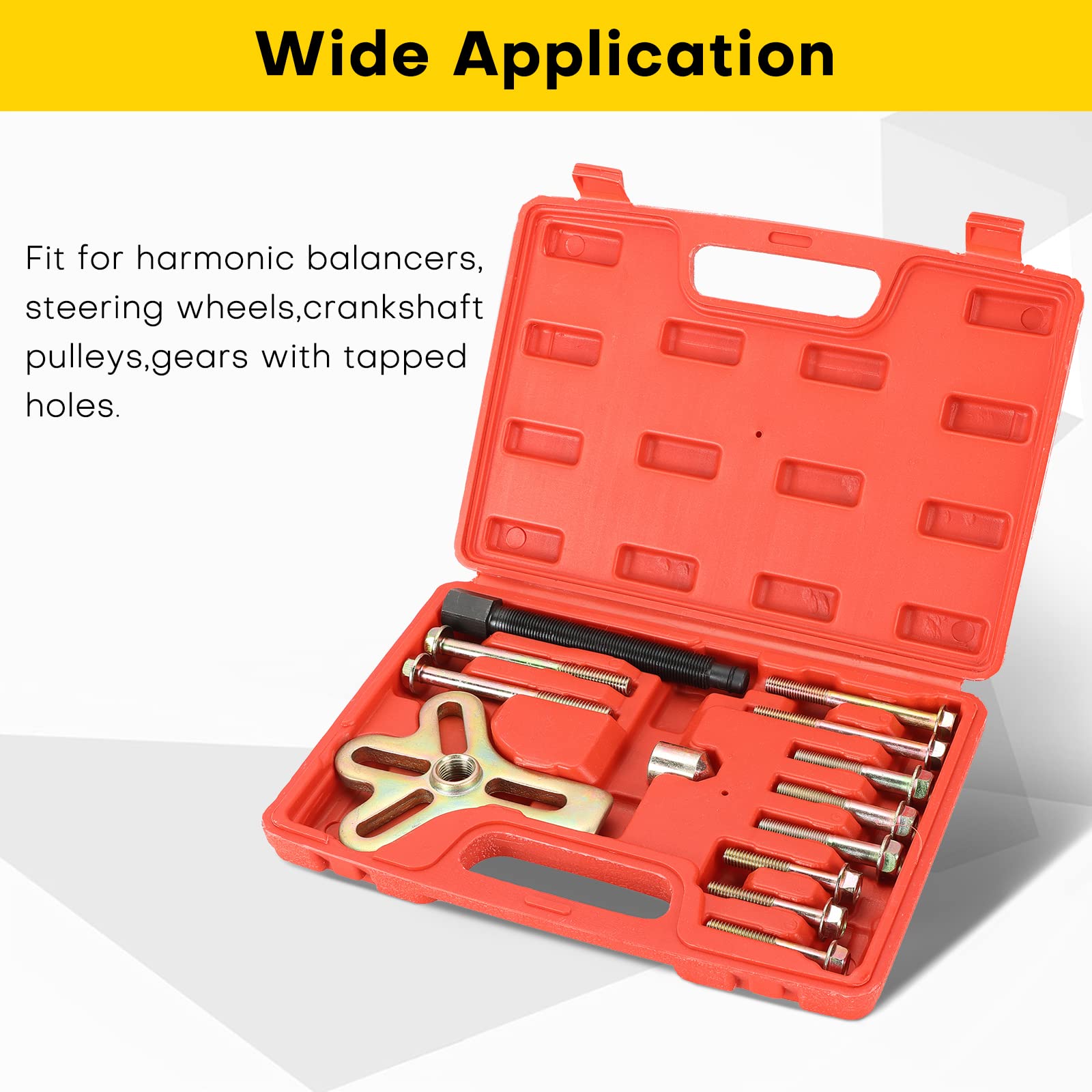 Acymner pulling a harmonic balancer showing effective pulley removal