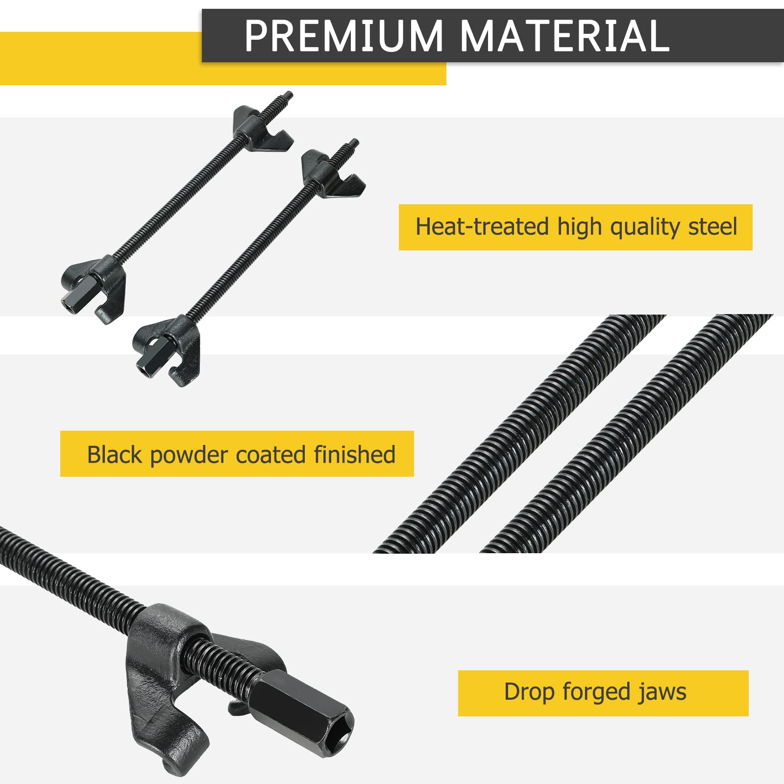 Acymner side profile installed on spring demonstrating internal fit for tight strut assemblies