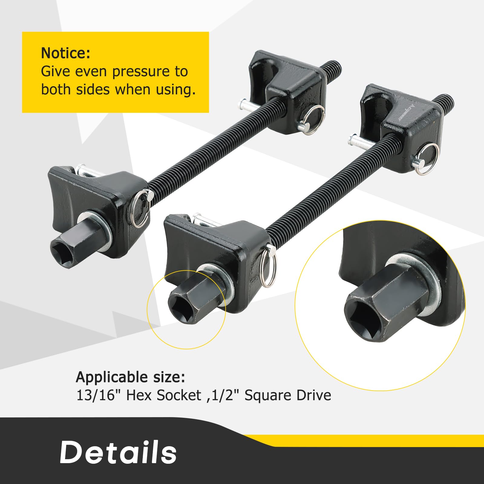 Acymner kit beside a ratchet showing scale and workshop compatibility