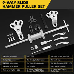 Acymner slide hammer close-up illustrating heavy-duty 5 lb weight for powerful pulls