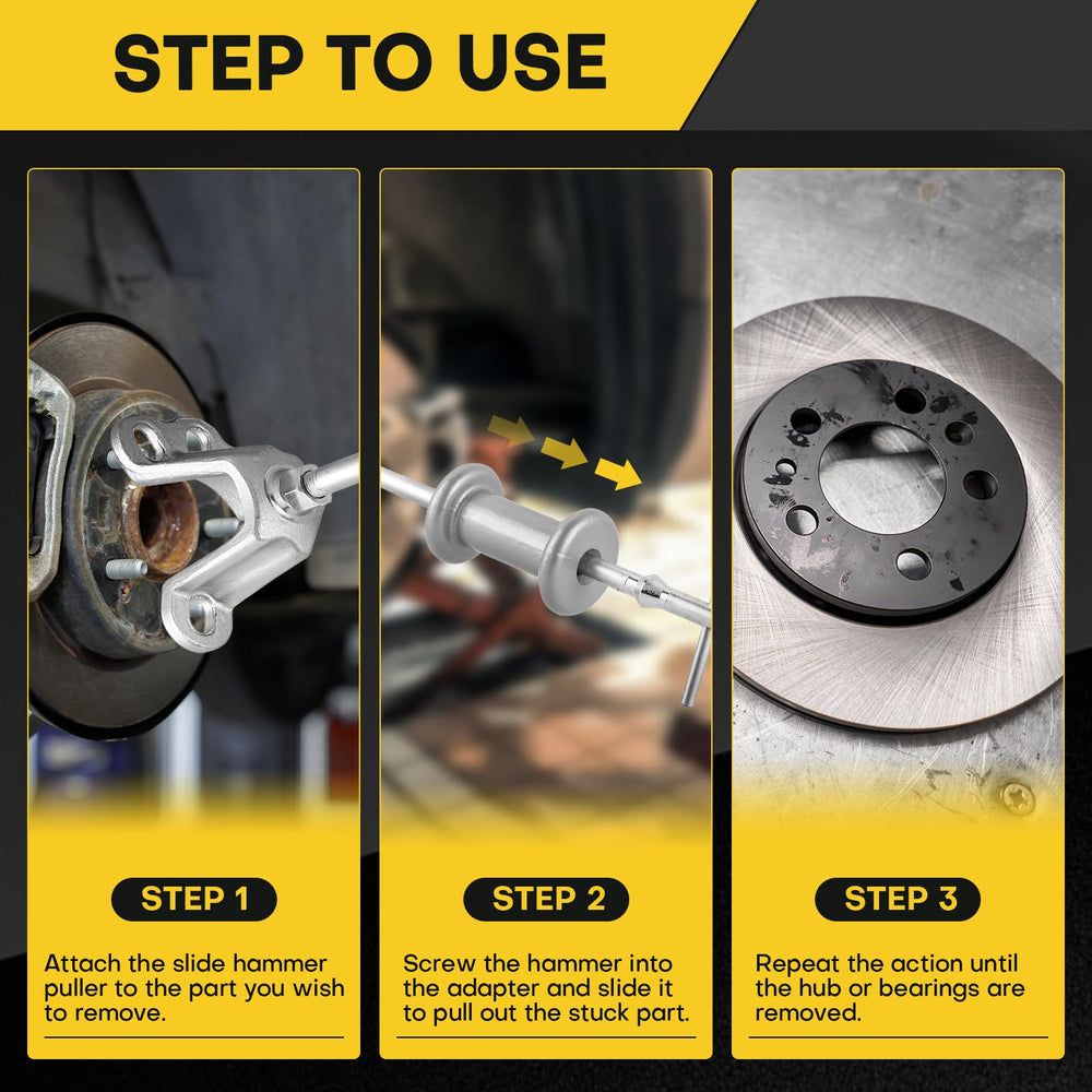 Acymner tool in use on wheel hub extracting bearing without heat or cutting