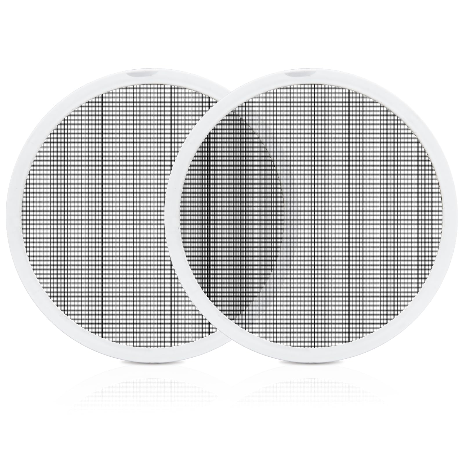 Adabuing front view vent screen showing clean white frame and snug fit benefit