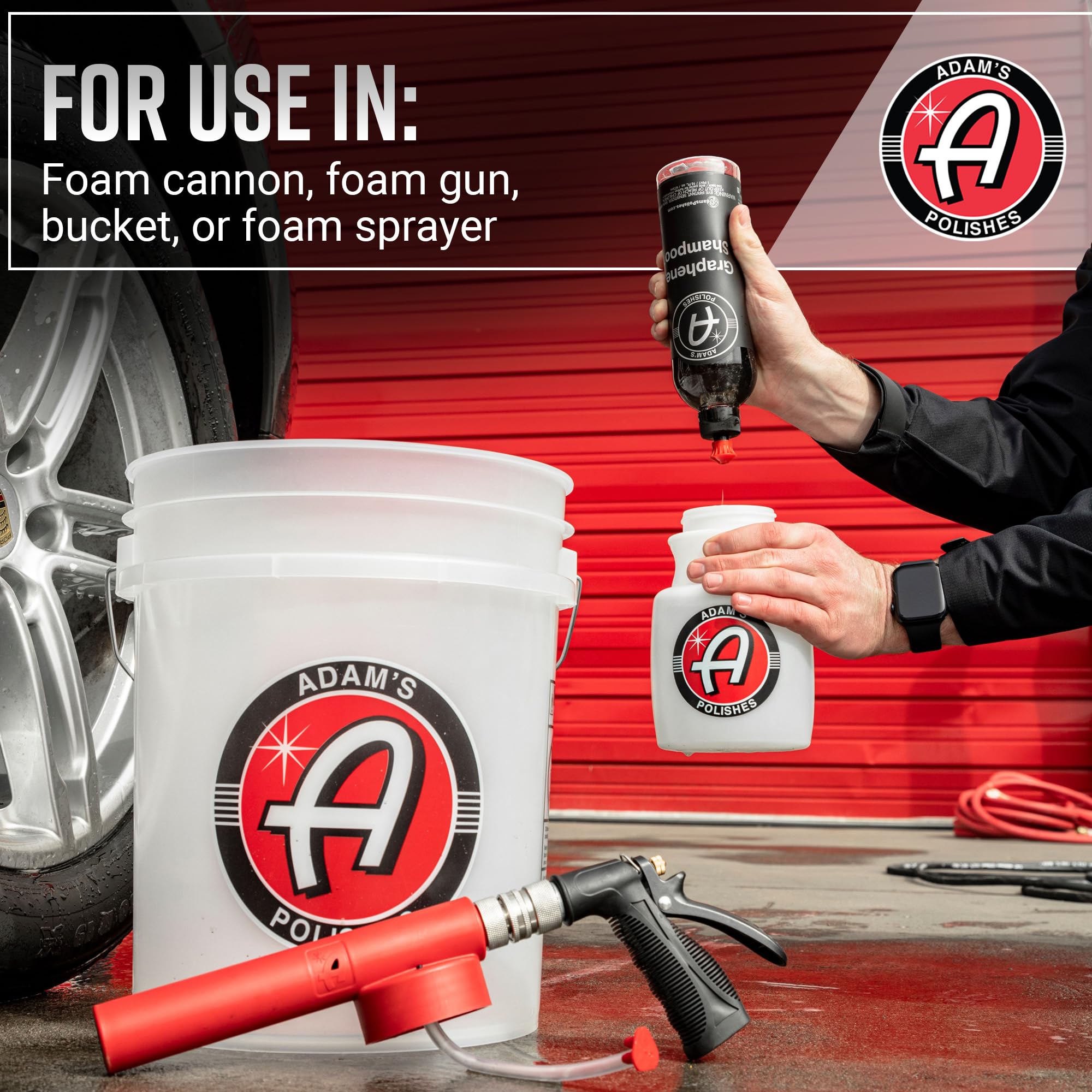 Adam's Polishes product on driveway during detailing session demonstrating easy at-home use