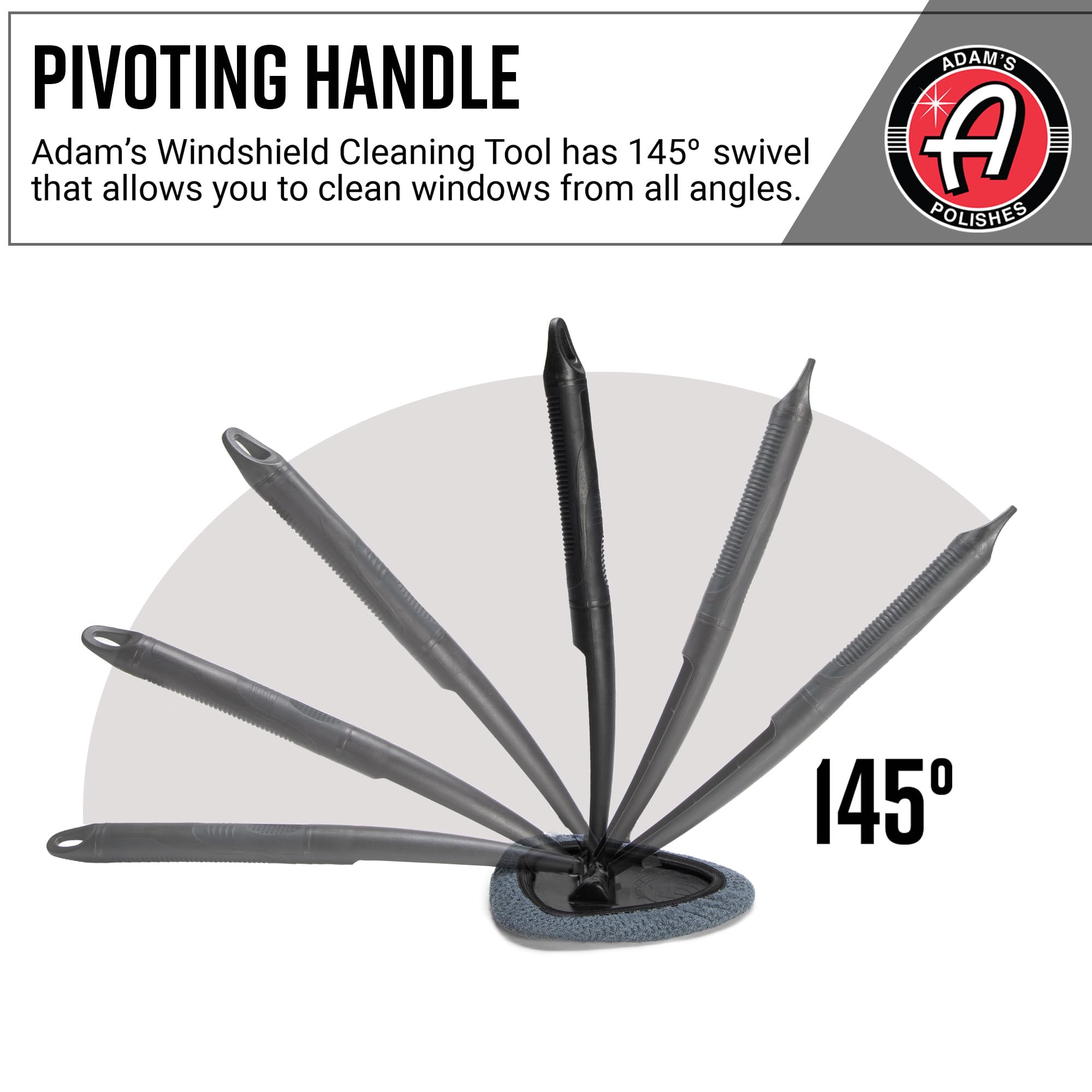 Adam's Polishes cleaning car interior glass, showing fast, streak-free visibility