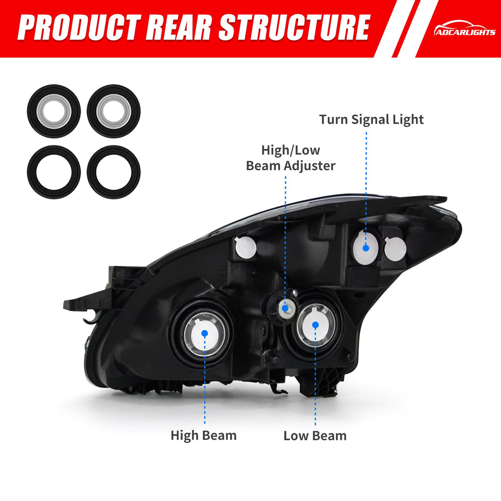 ADCARLIGHTS chrome reflector detail improving beam pattern and visibility