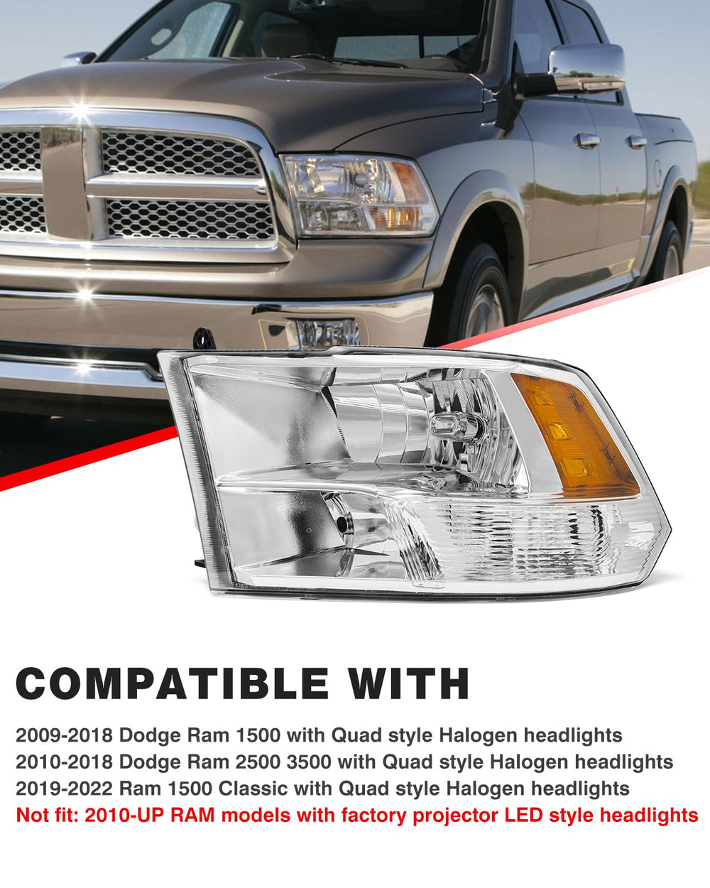 ADCARLIGHTS lens close-up showing UV-coated clarity advantage