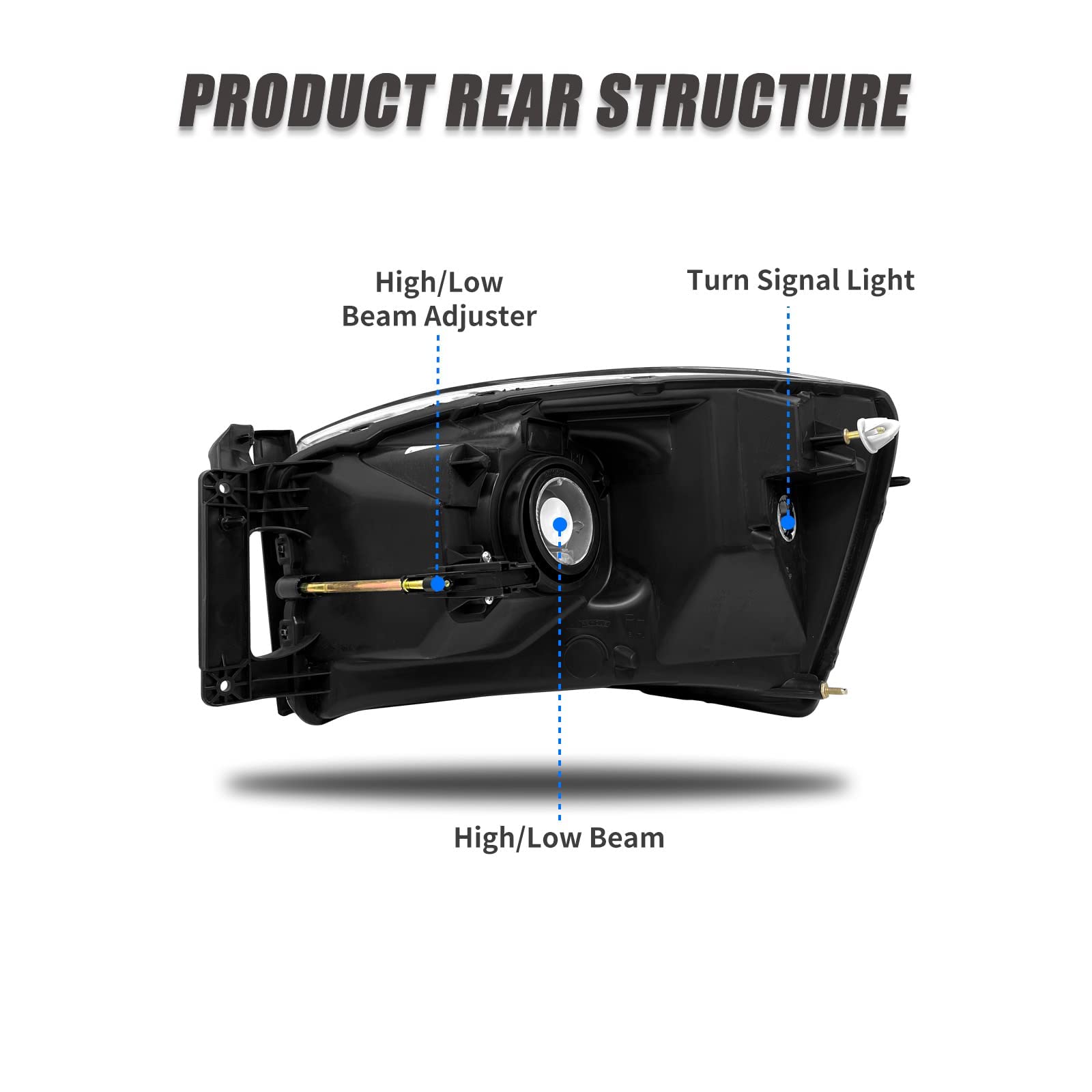 ADCARLIGHTS side profile showing correct beam pattern and road coverage