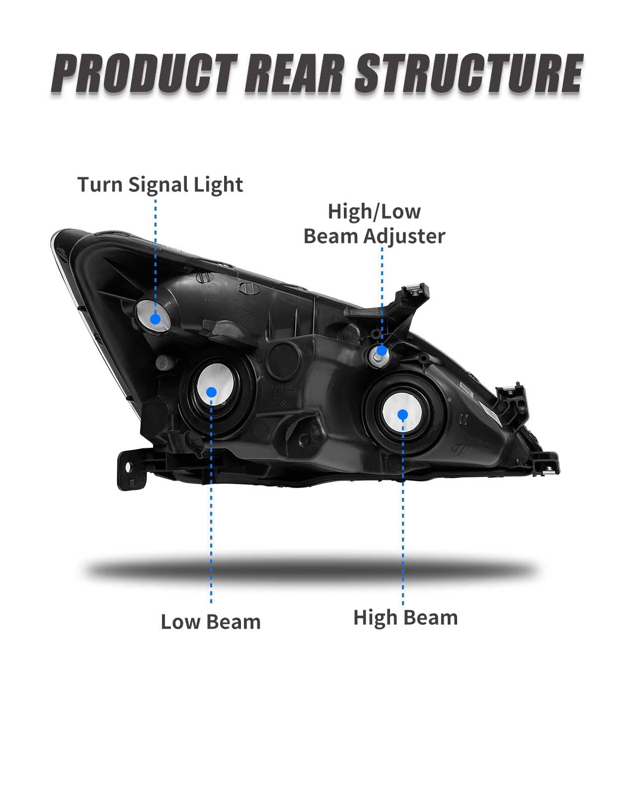 ADCARLIGHTS headlight held in hand to show size and mounting points