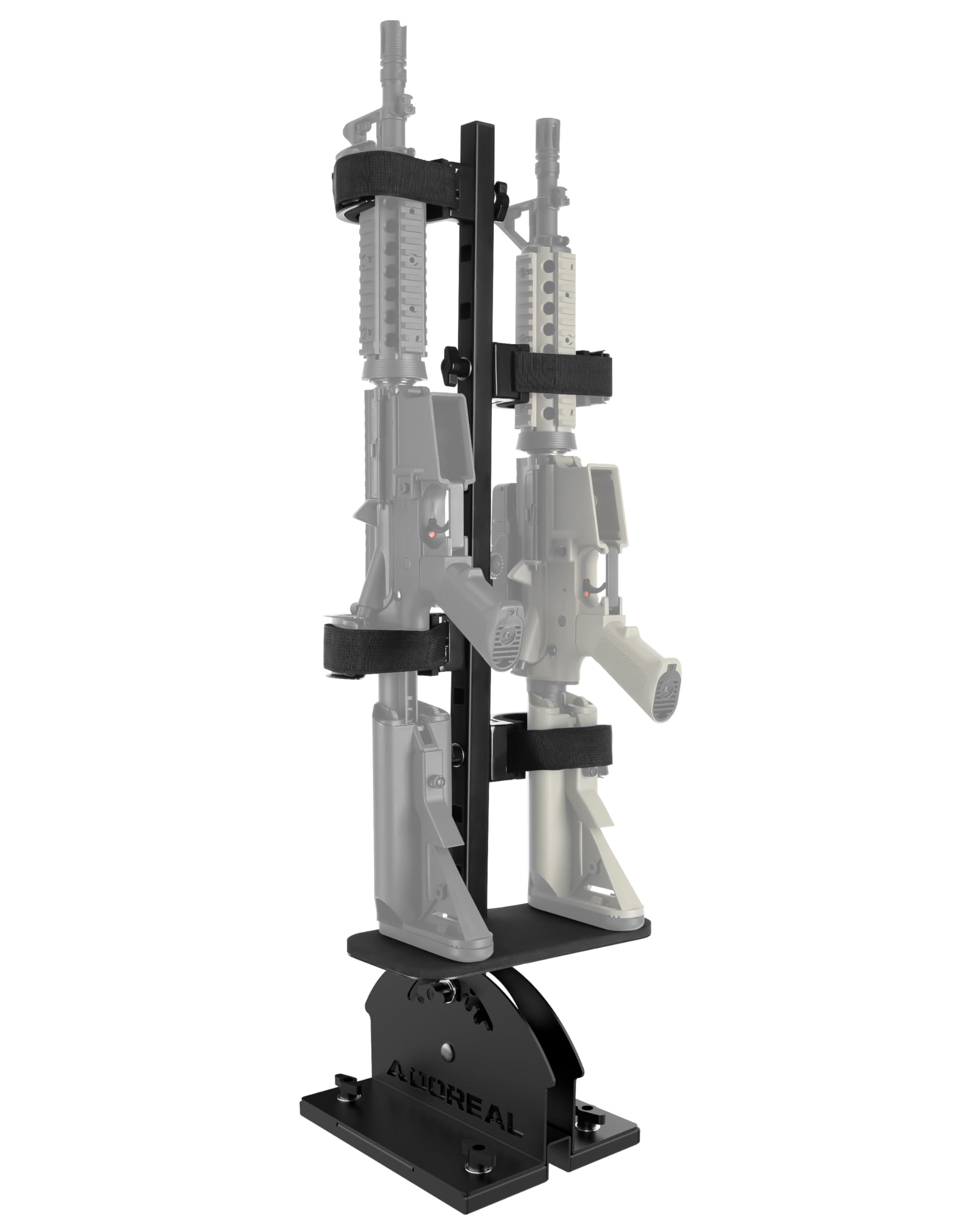 Adoreal front view of gun rack showing sturdy steel frame and clean finish