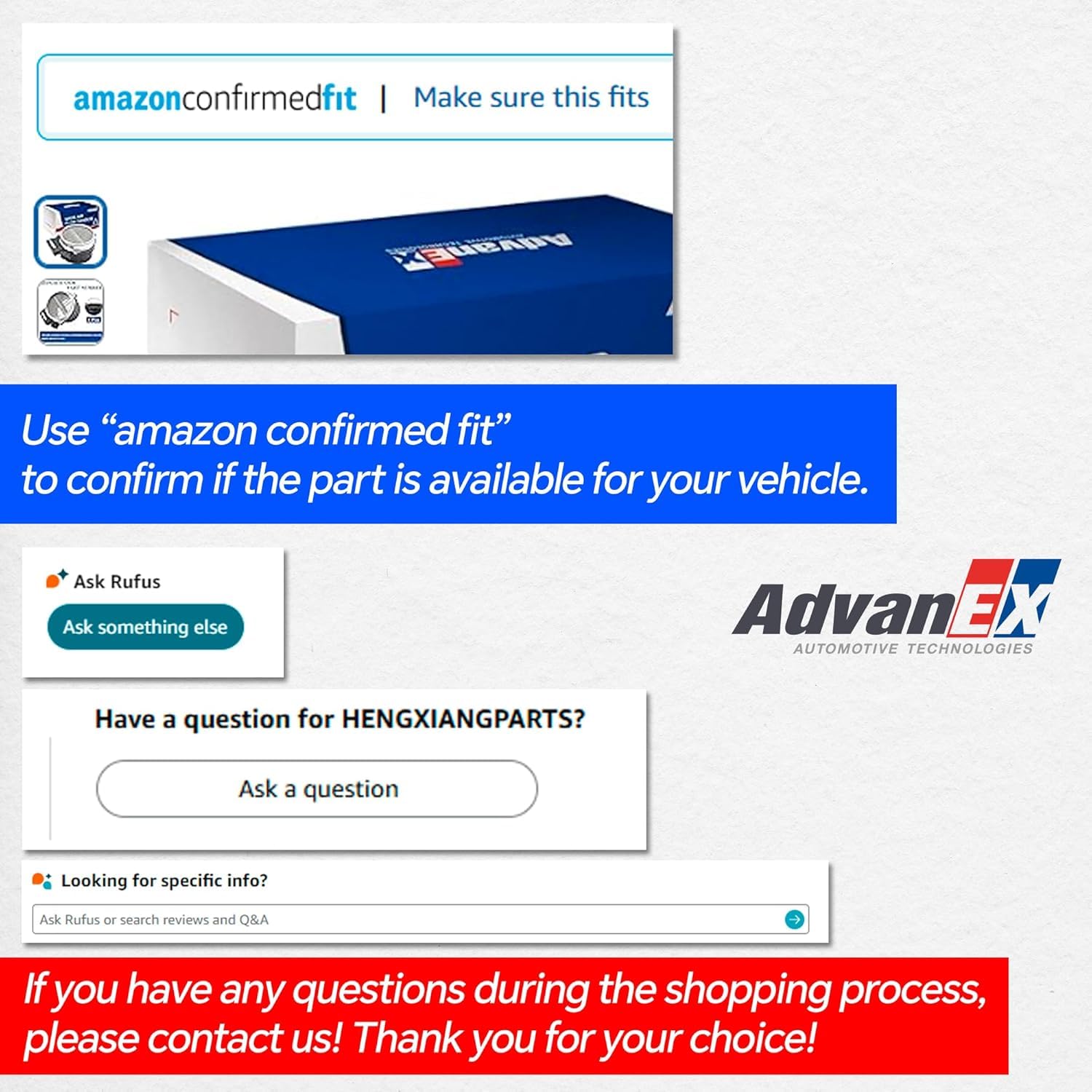 AdvanEX MAF label and part numbers showing OE cross-reference clarity