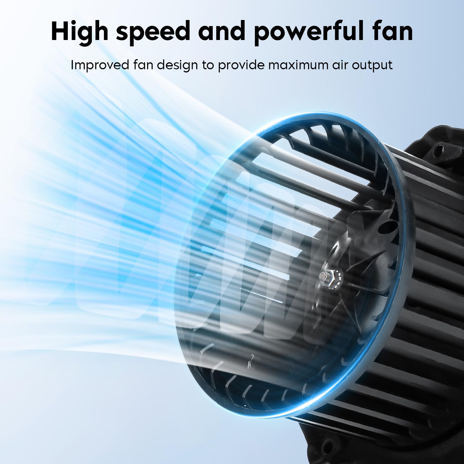 Aeagle blower wheel close-up highlighting balanced vanes for improved airflow
