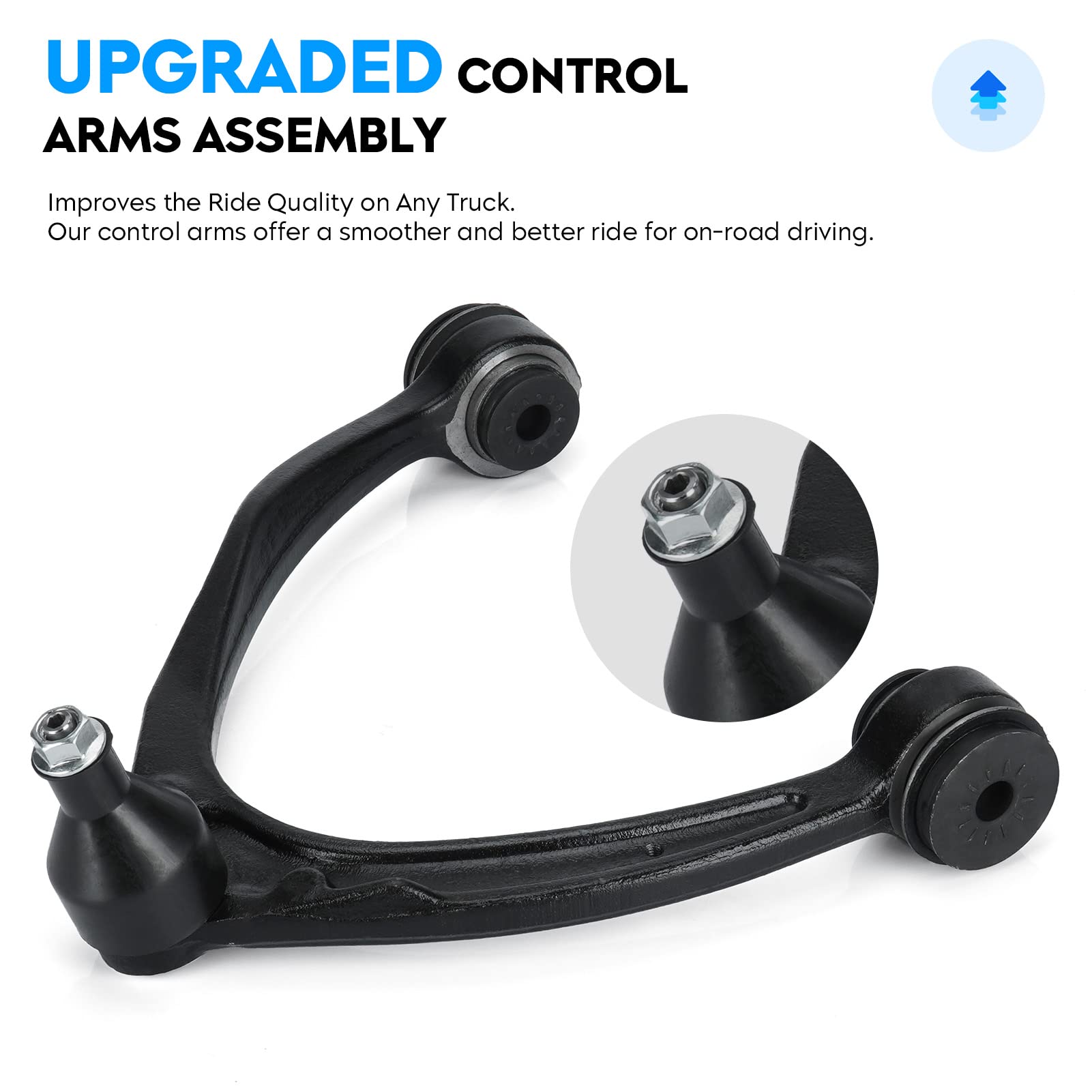 Aeagle control arm installed on vehicle suspension illustrating correct mounting alignment