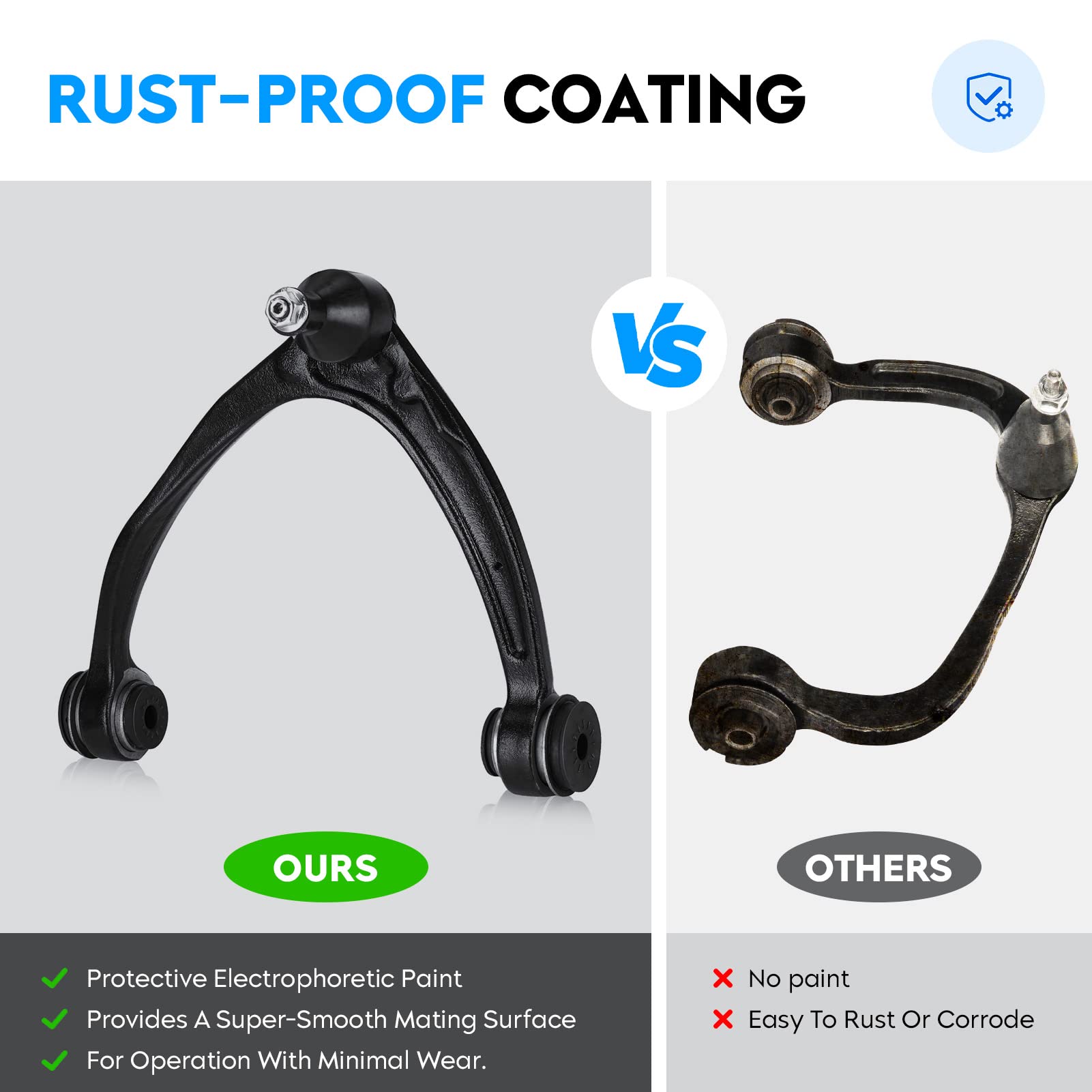 Aeagle control arm next to ruler showing size and fitment clarity for buyers