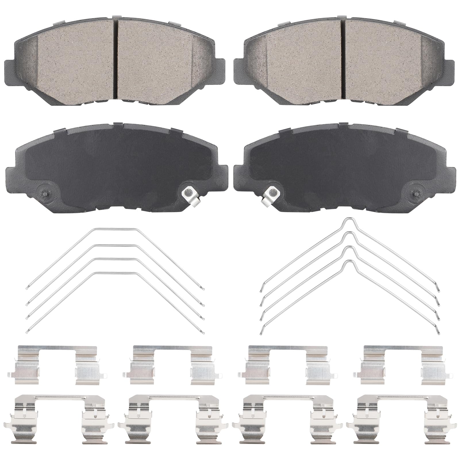 Aeagle front pad set packaging showing contents and fit list for easy selection