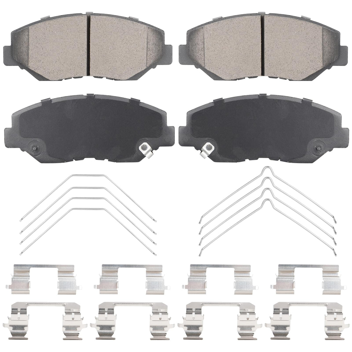 Aeagle front pad set packaging showing contents and fit list for easy selection