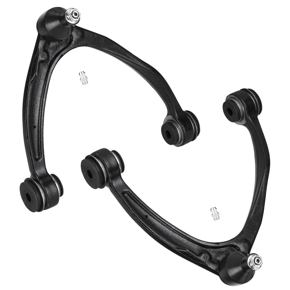 Aeagle front upper control arms packaging showing both assemblies and warranty benefit