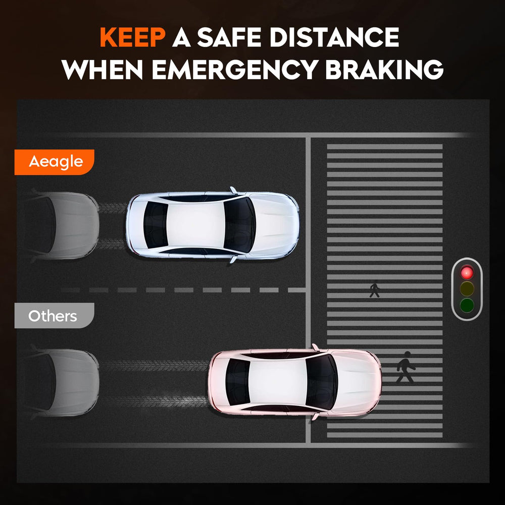 Aeagle pads on a vehicle front wheel in use conveying reliable daily stopping