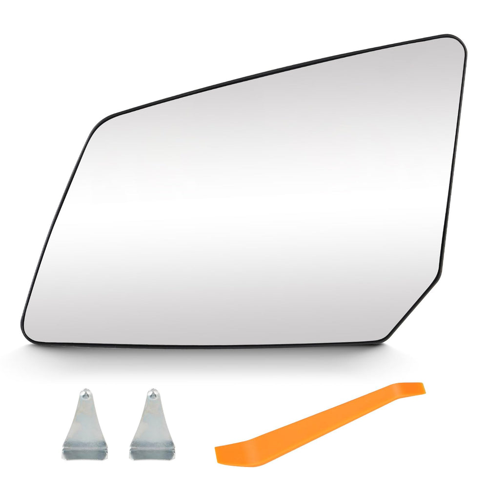 Aeagle front view of left heated mirror glass showing clear reflective surface and fit