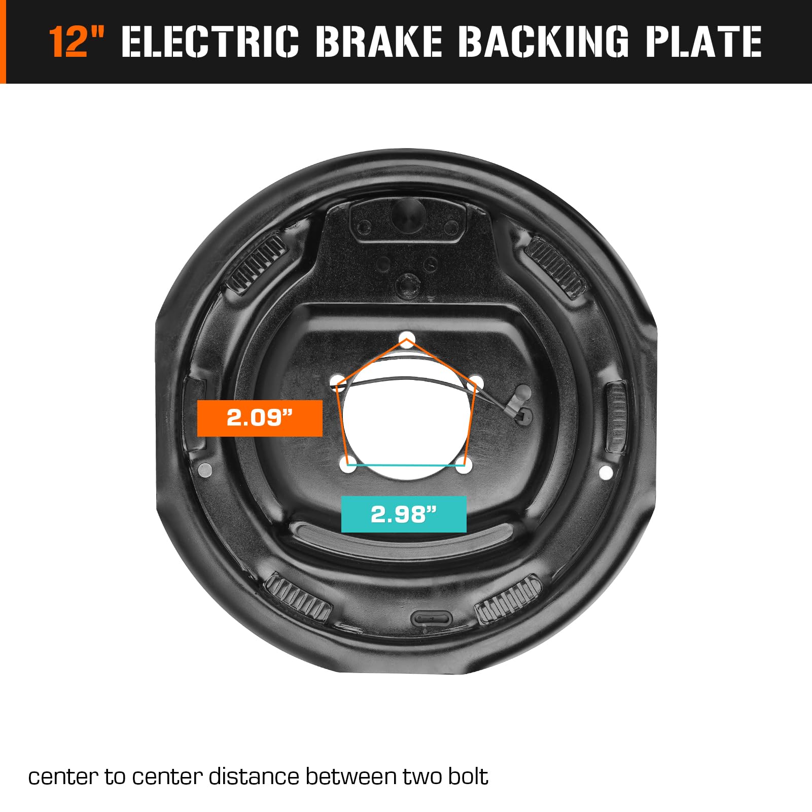 AEagle left brake side profile illustrating mounting points and flange