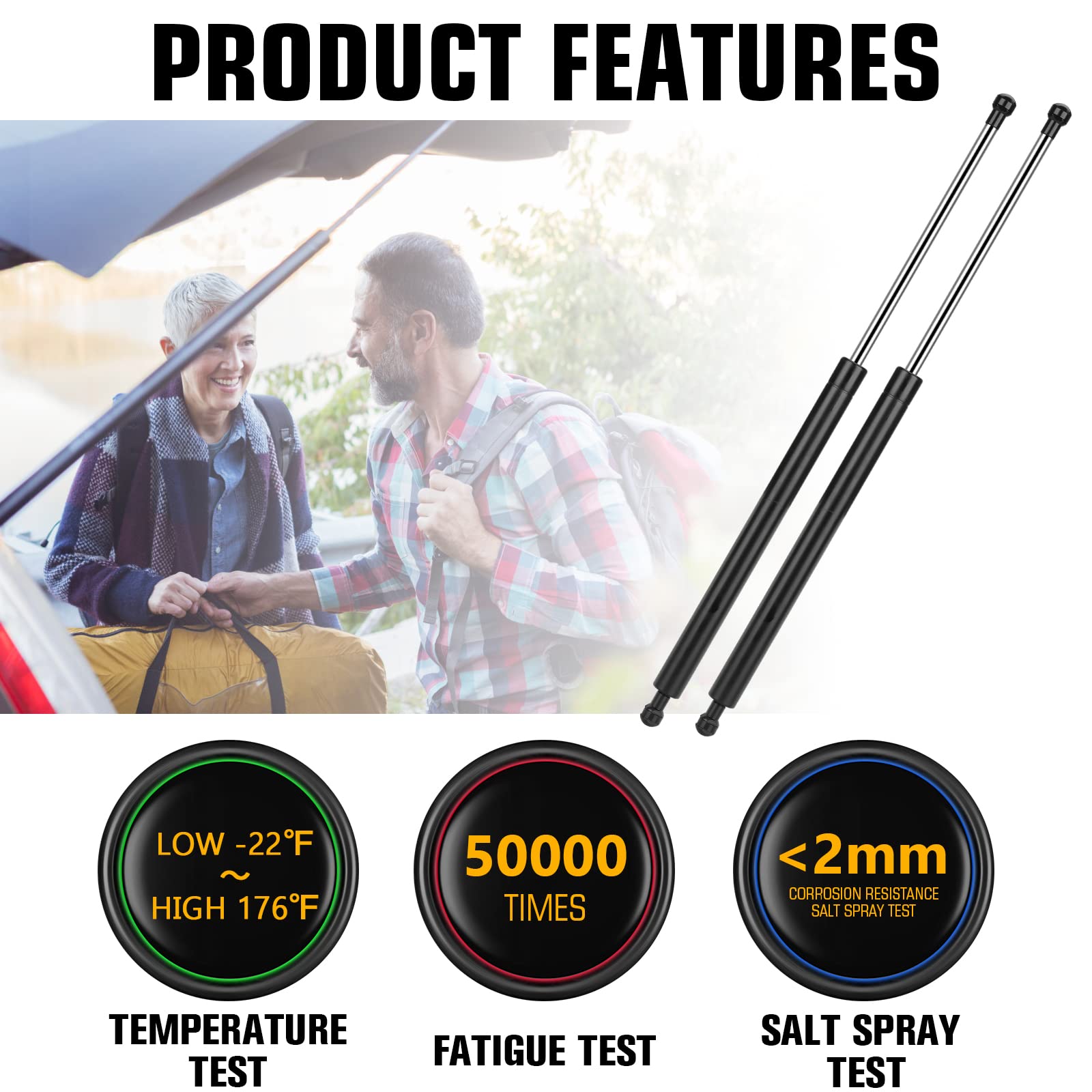 Aeagle strut beside measuring tape showing 20.16" extended length