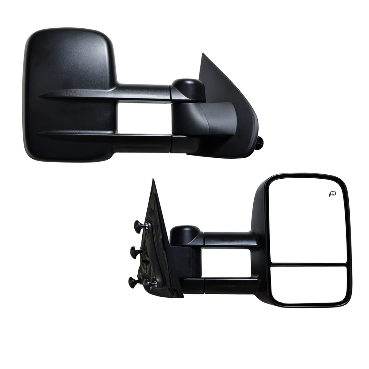 AERDM front view of replacement mirrors showing full pair and wide visibility benefit